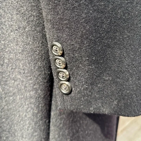 STUNNING vintage Ralph Lauren Rugby Black Long Single-Breasted Tailored Coat - Picture 6 of 16